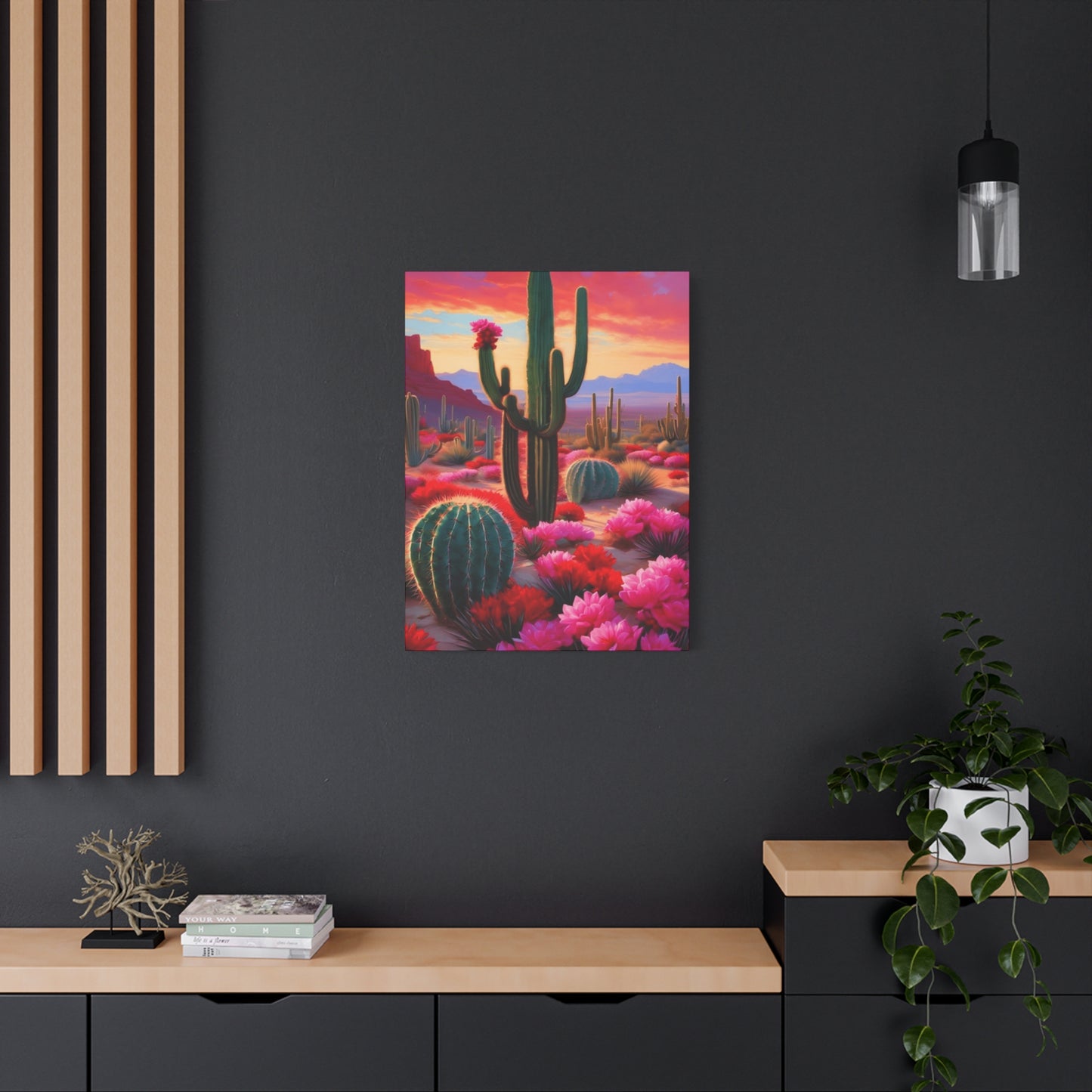 Pink Desert Scenery Painting Wall Art & Canvas Prints