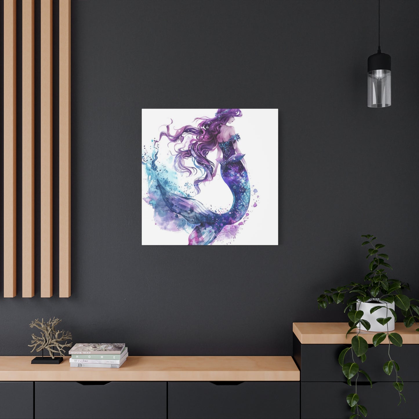 A Portrait Of A Purple Mermaid Wall Art & Canvas Prints