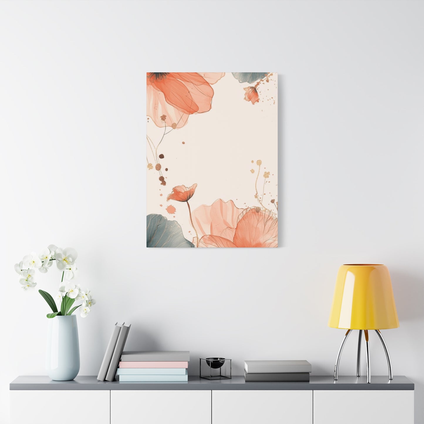 Red Floral Painting Wall Art & Canvas Prints