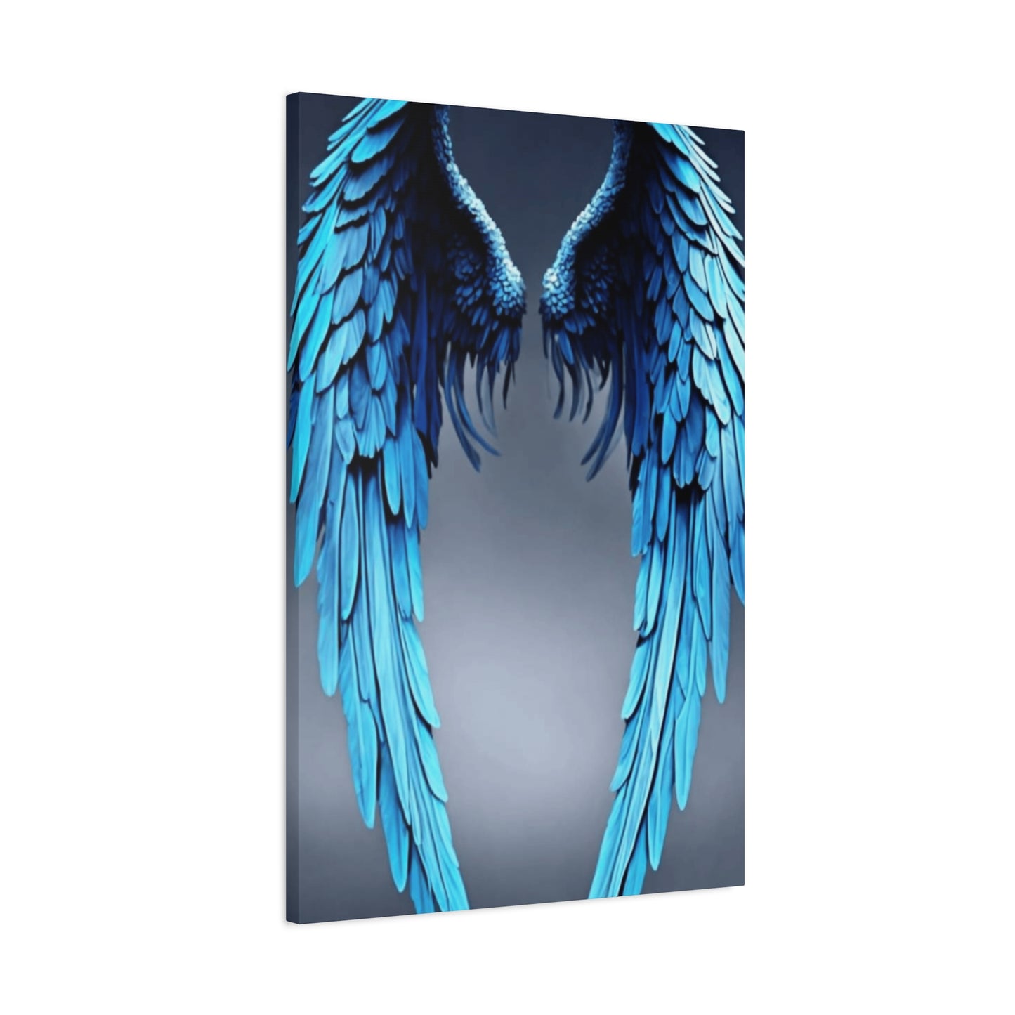 Long Blue Angel Angel Wings Wall Art & Canvas Prints