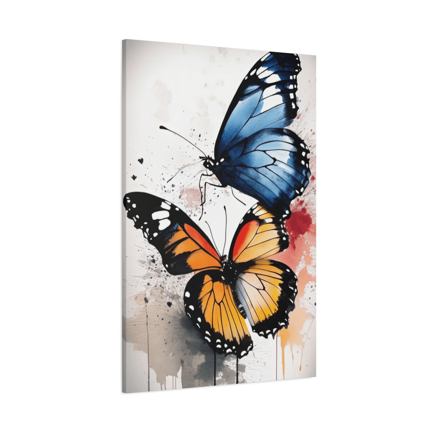 Orange and Blue Butterfly Painting Wall Art & Canvas Prints