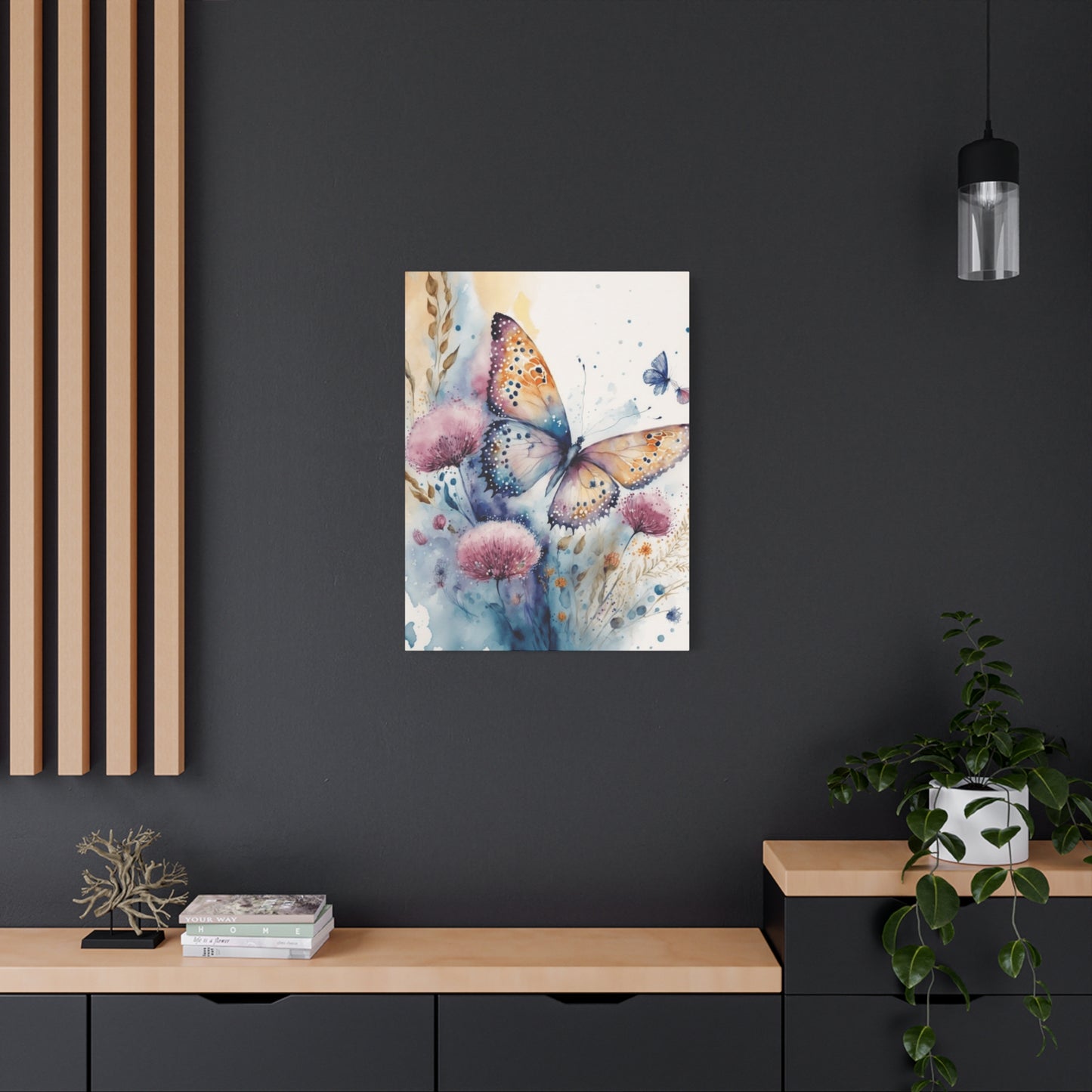 Colorful Butterfly with Dandelions Painting Wall Art & Canvas Prints