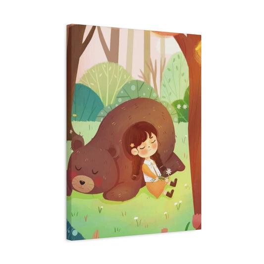 Girl and Bear Wall Art & Canvas Prints