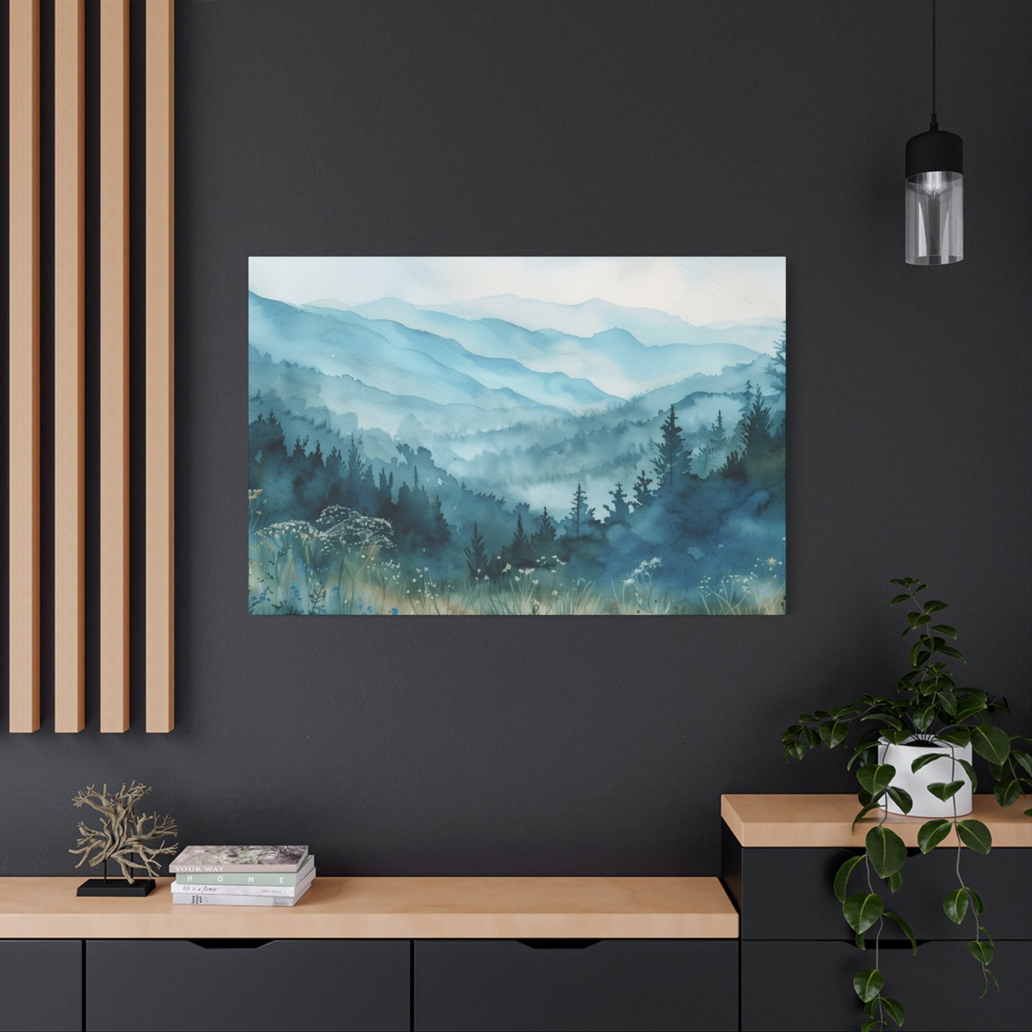 Mountain Forest Ranges Painting Wall Art & Canvas Prints