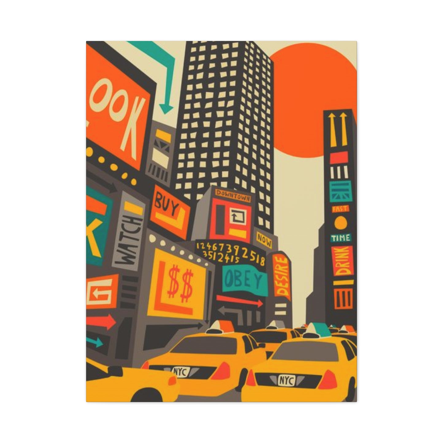 Yellow Taxi Painting New York City Wall Art & Canvas Prints