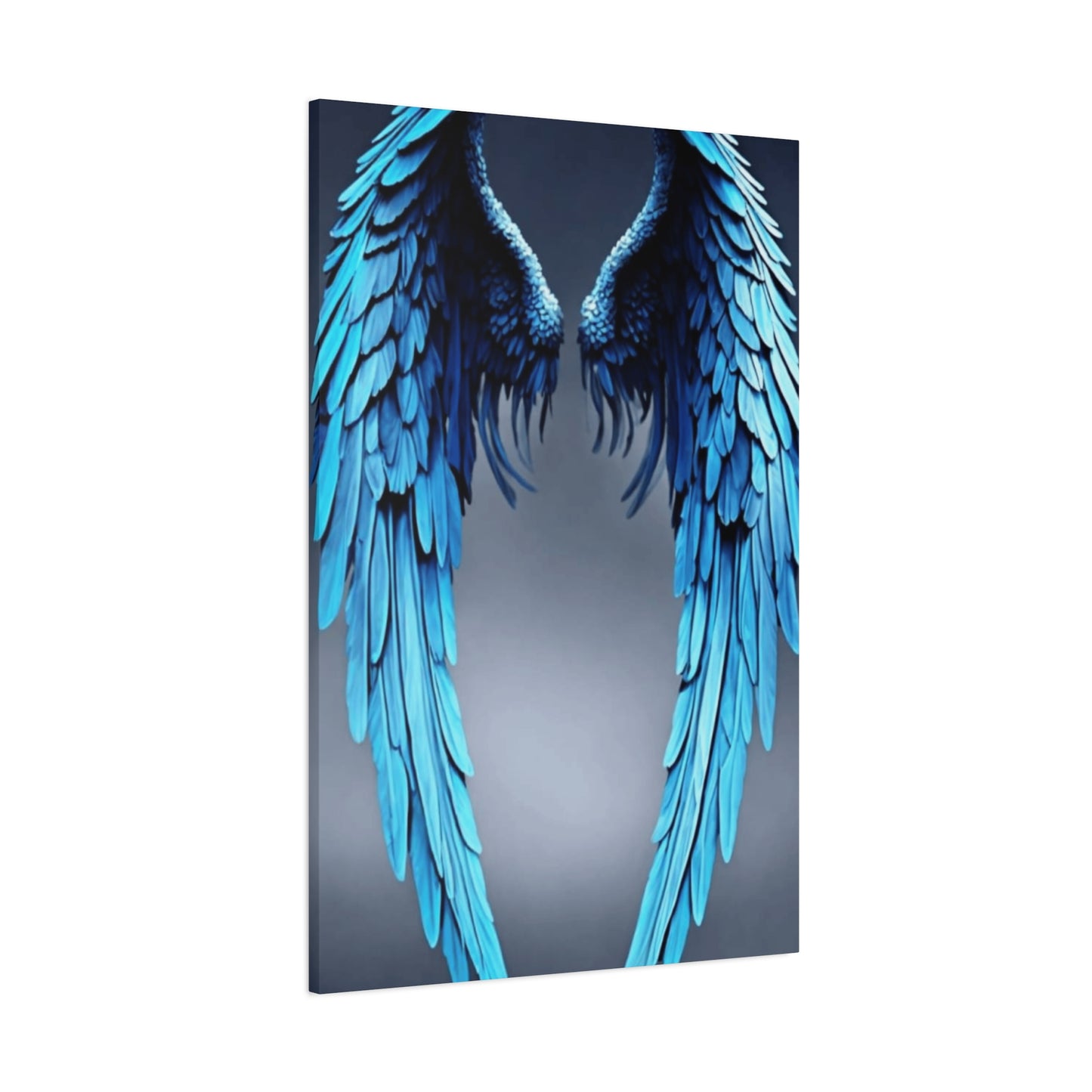 Long Blue Angel Angel Wings Wall Art & Canvas Prints