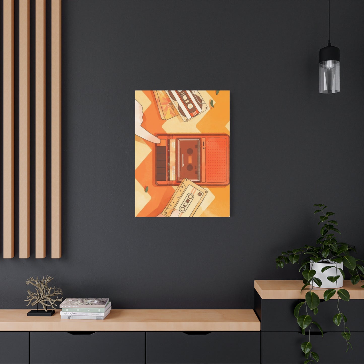 Orange Record Player Wall Art & Canvas Prints