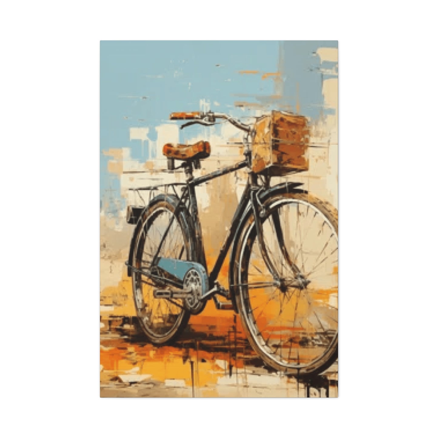 Old Bicycle with Basket Wall Art & Canvas Prints