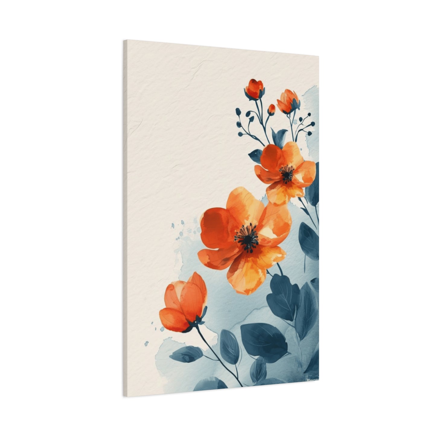 Orange Flowers Water Painting Wall Art & Canvas Prints