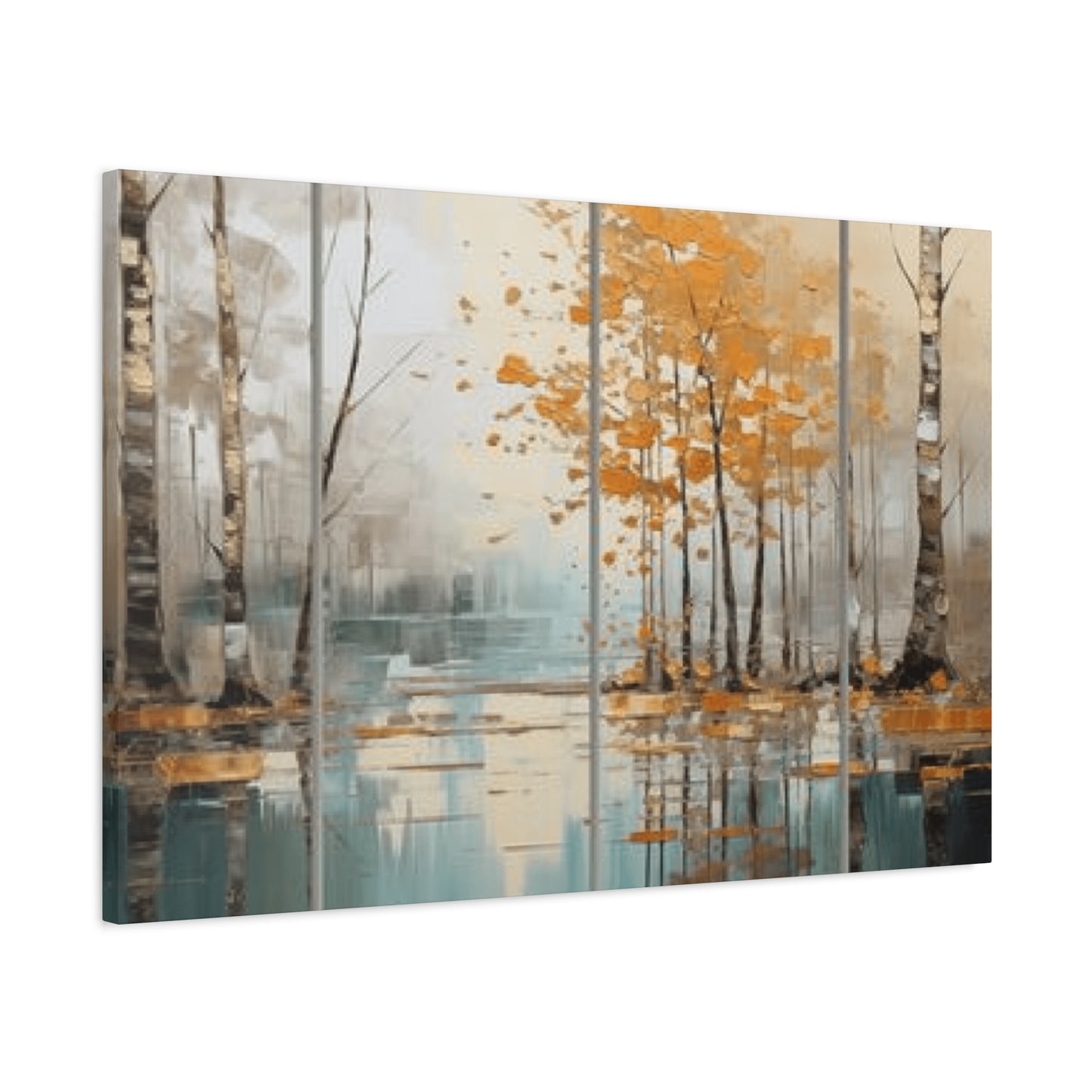 Birch Trees and River Painting Wall Art & Canvas Prints