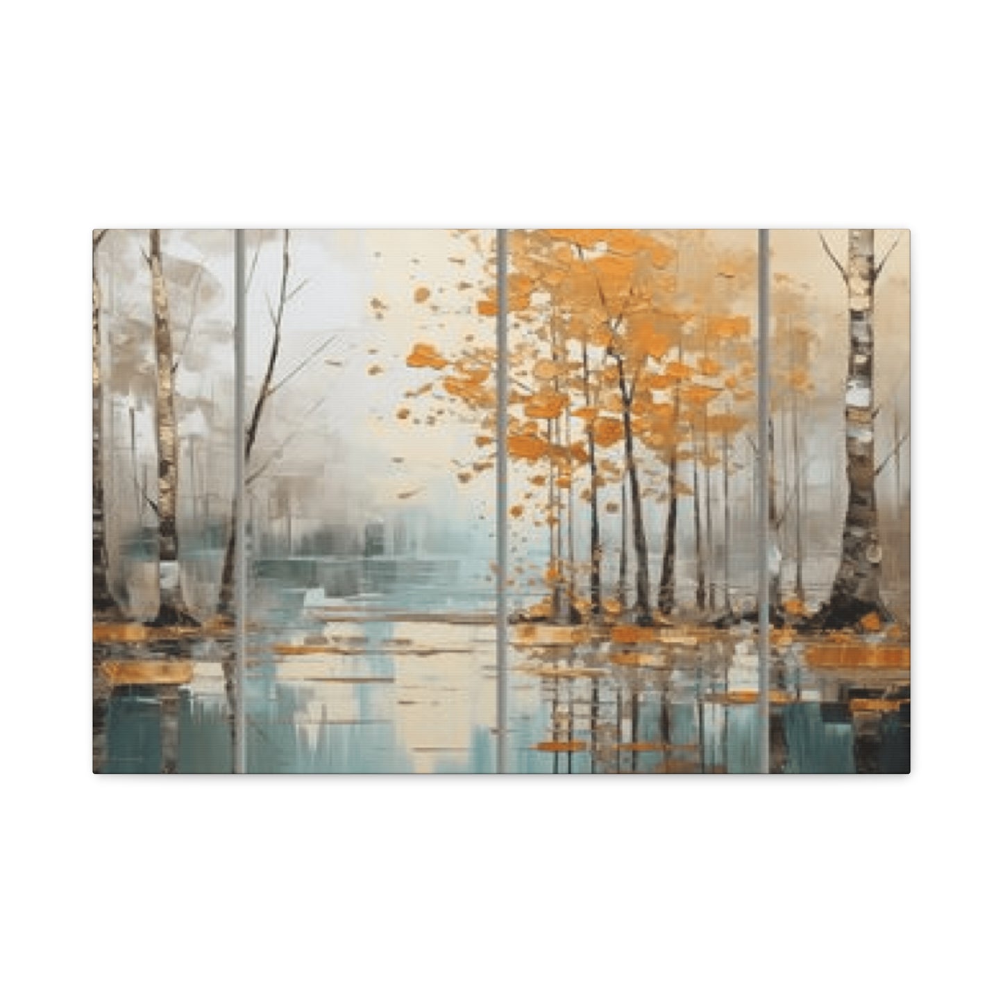 Birch Trees and River Painting Wall Art & Canvas Prints