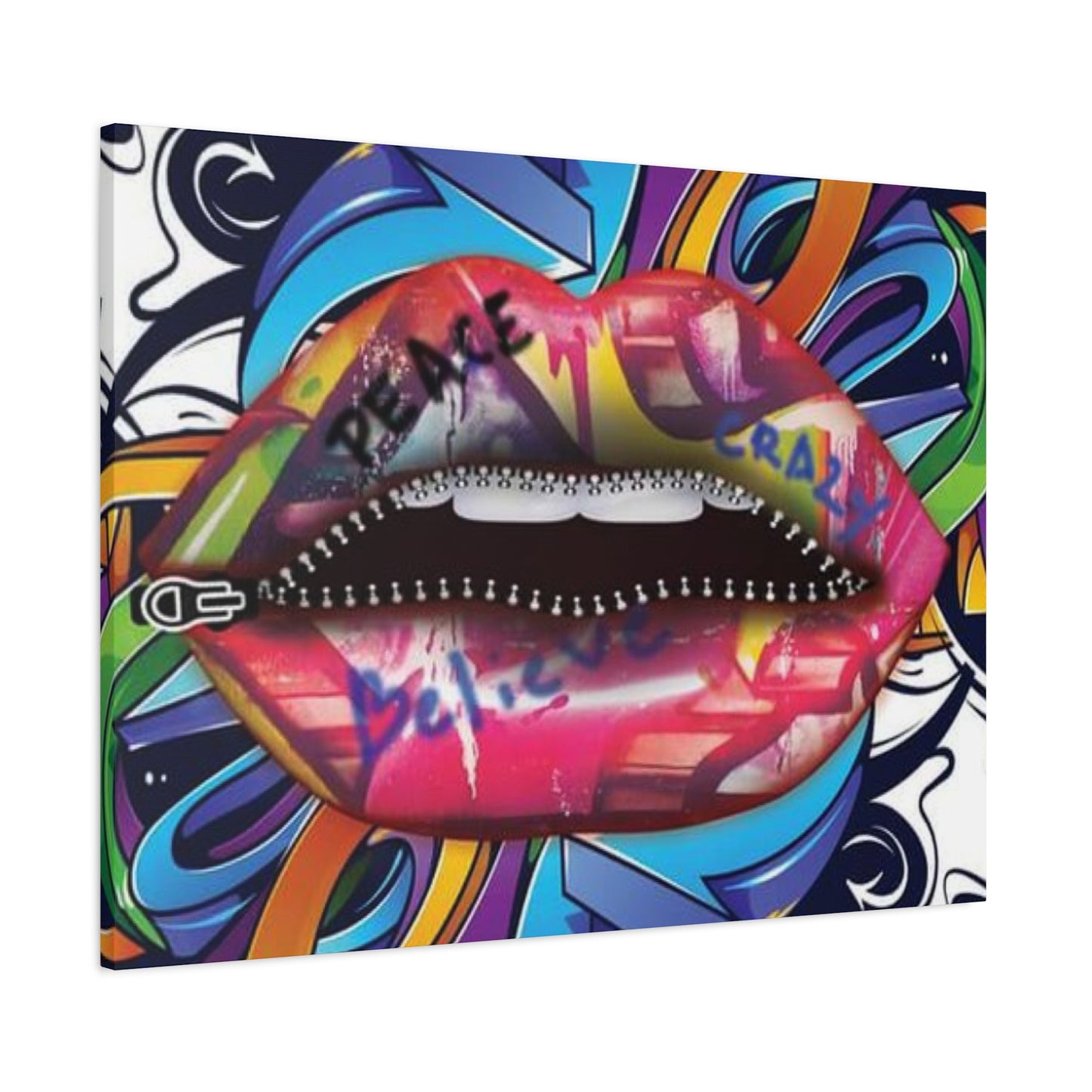 Zipper Lips Wall Art & Canvas Prints