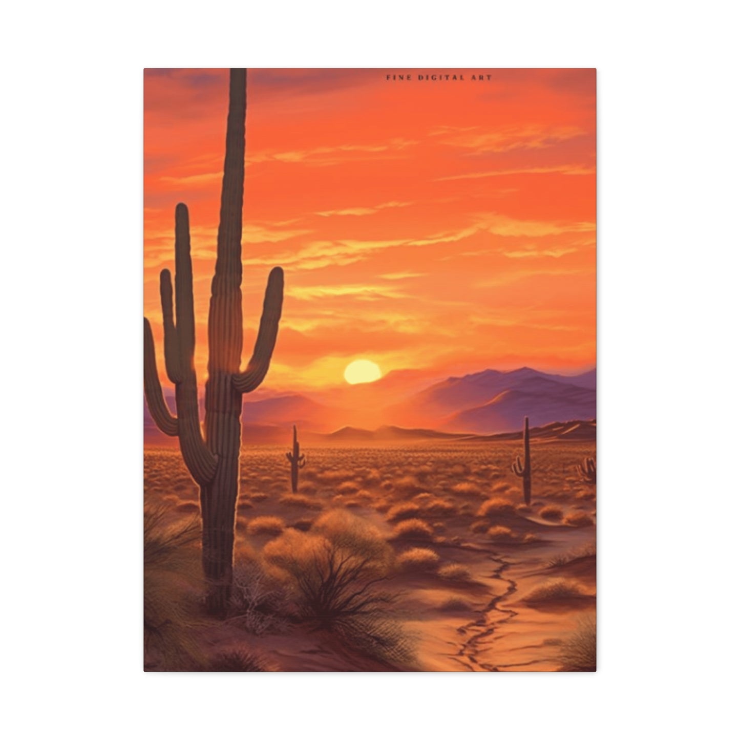 Orange Sunset in Desert Wall Art & Canvas Prints