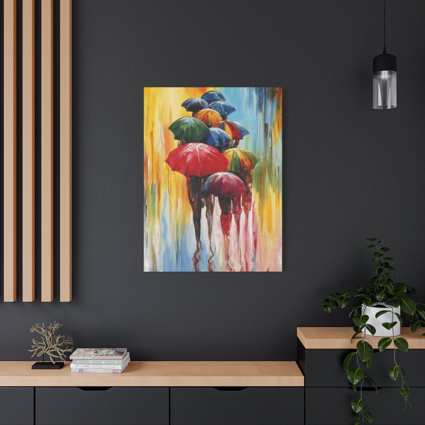 Painting of Children With Umbrella Wall Art & Canvas Prints