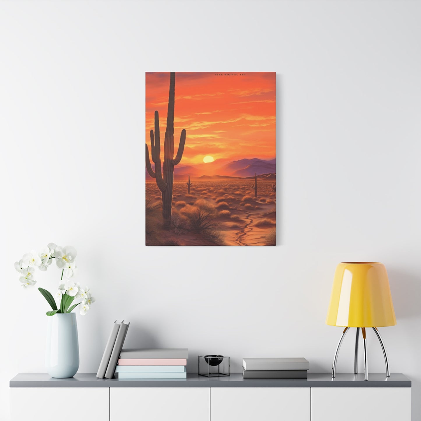 Orange Sunset in Desert Wall Art & Canvas Prints