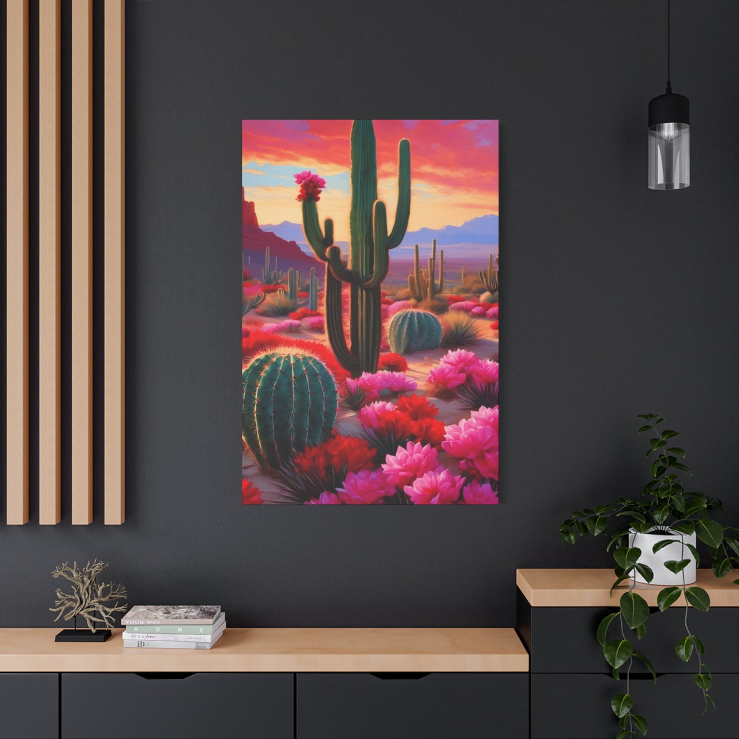 Pink Desert Scenery Painting Wall Art & Canvas Prints