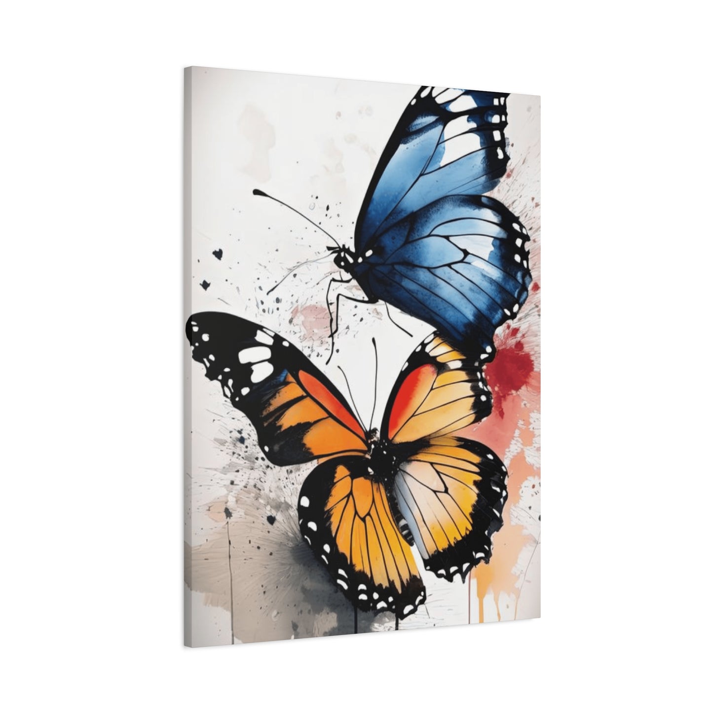 Orange and Blue Butterfly Painting Wall Art & Canvas Prints