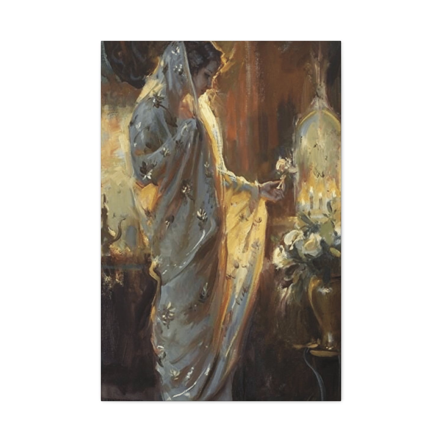 Women lighting the Candle Wall Art & Canvas Prints