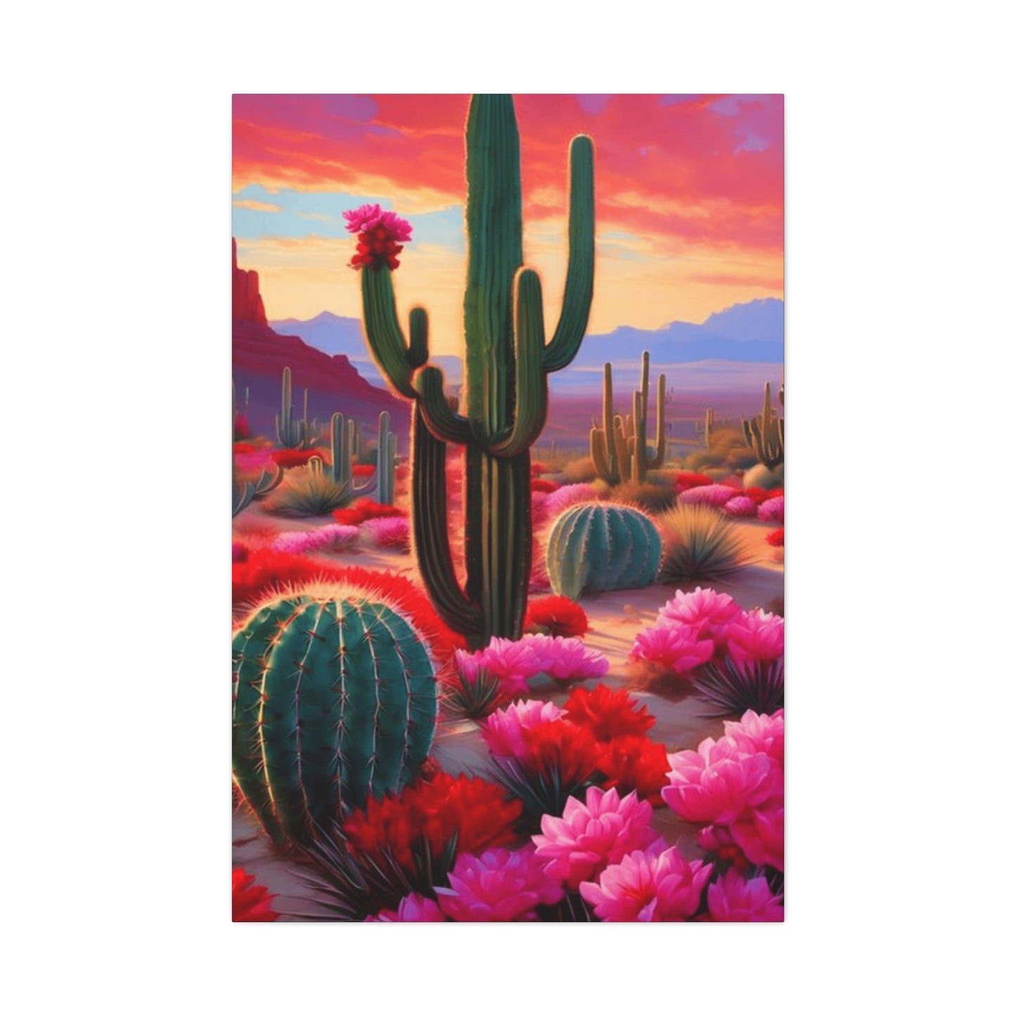 Pink Desert Scenery Painting Wall Art & Canvas Prints