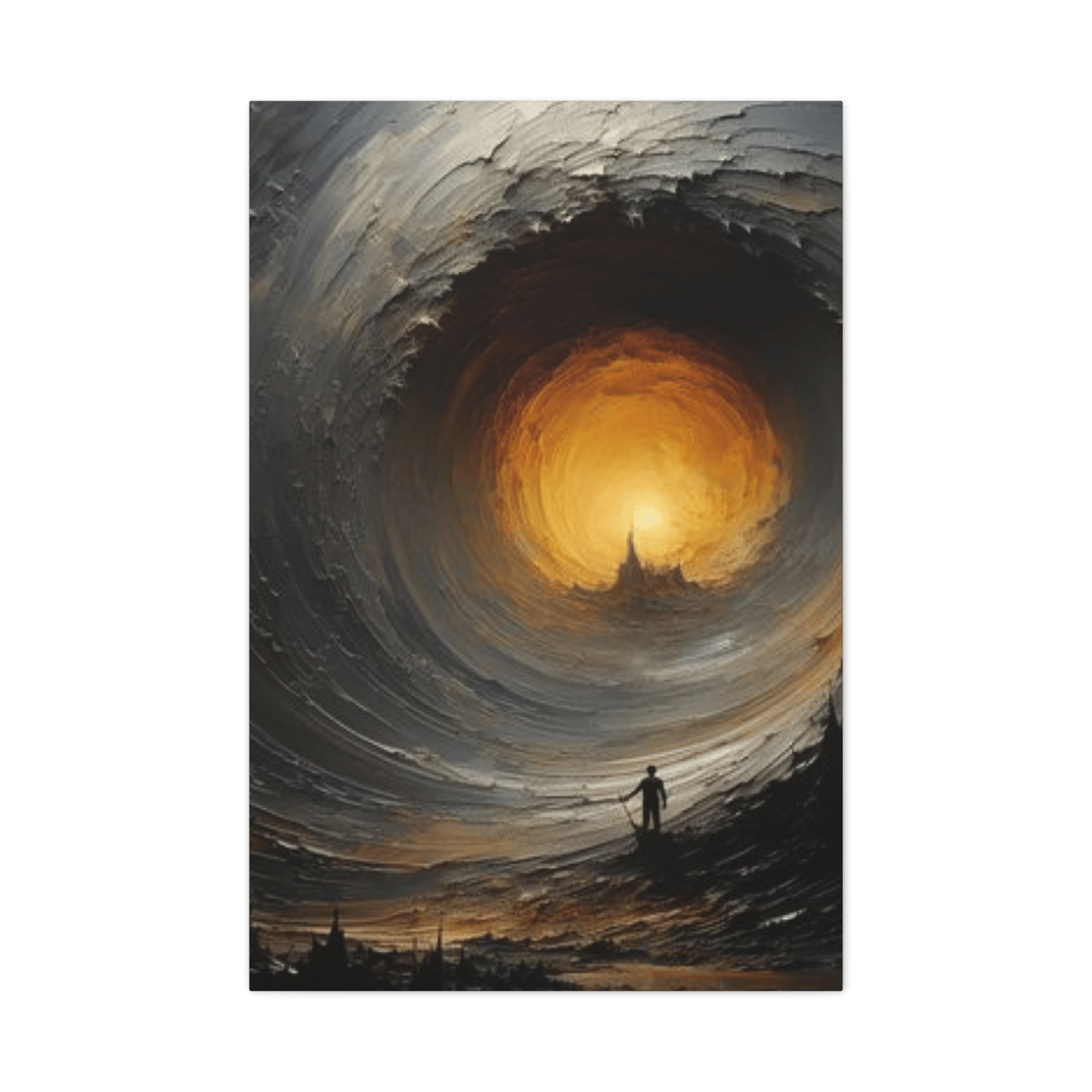 Painting of Man in Storm Wall Art & Canvas Prints