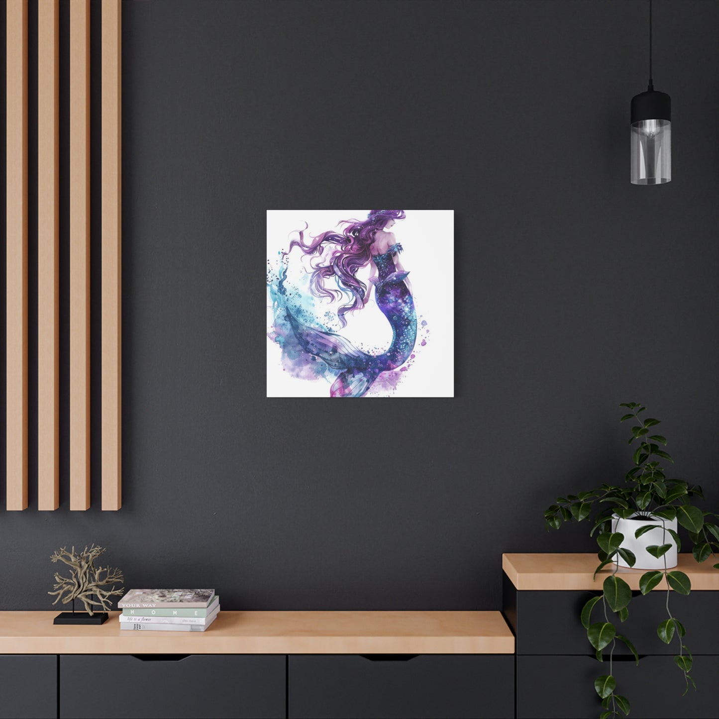 A Portrait Of A Purple Mermaid Wall Art & Canvas Prints