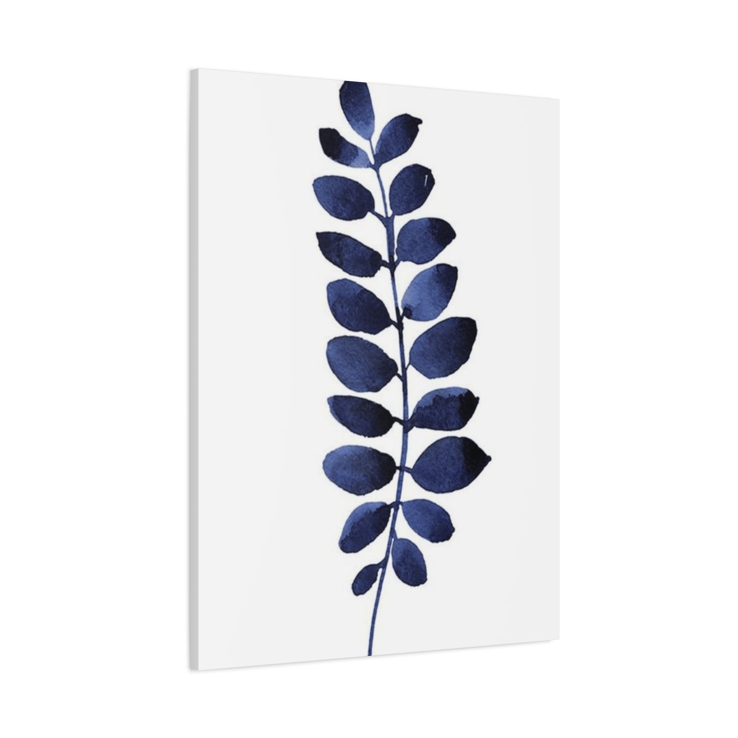 Navy Blue Plant Leaves Wall Art & Canvas Prints