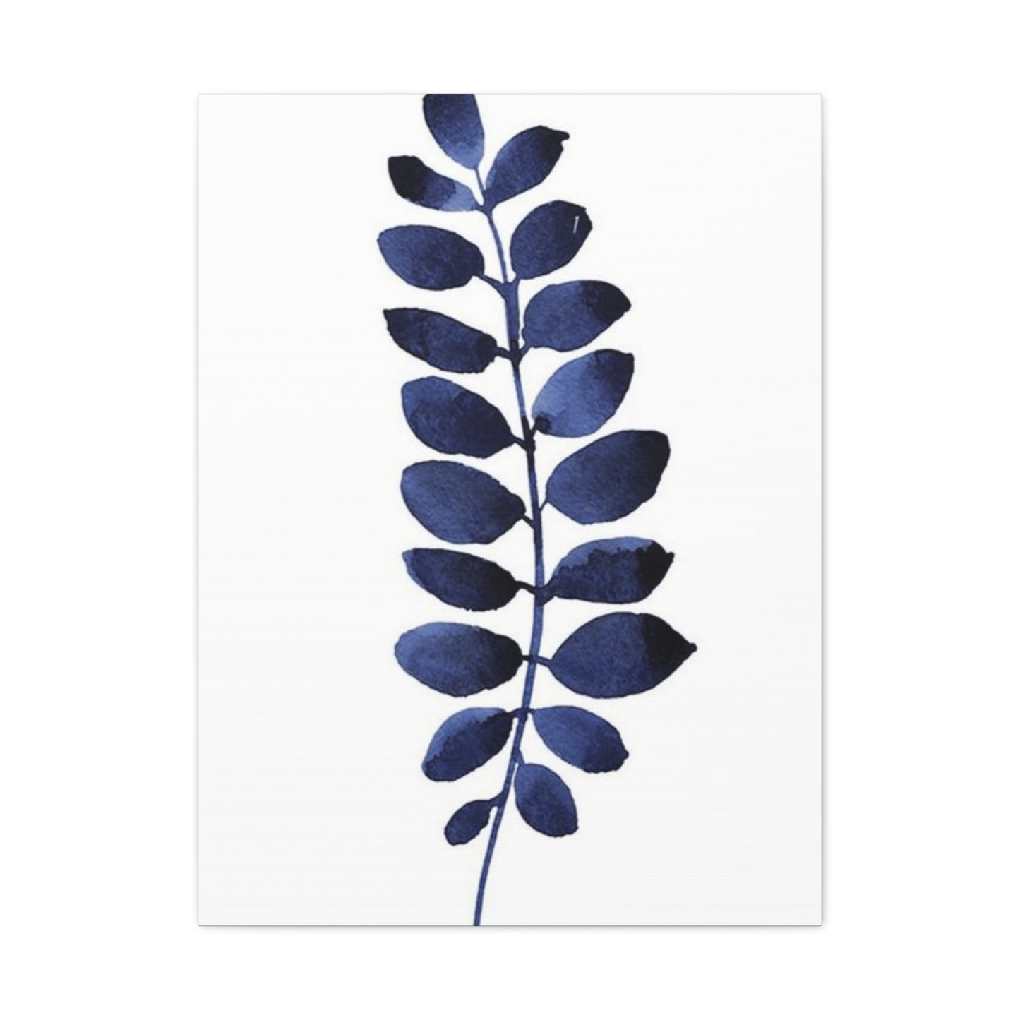 Navy Blue Plant Leaves Wall Art & Canvas Prints