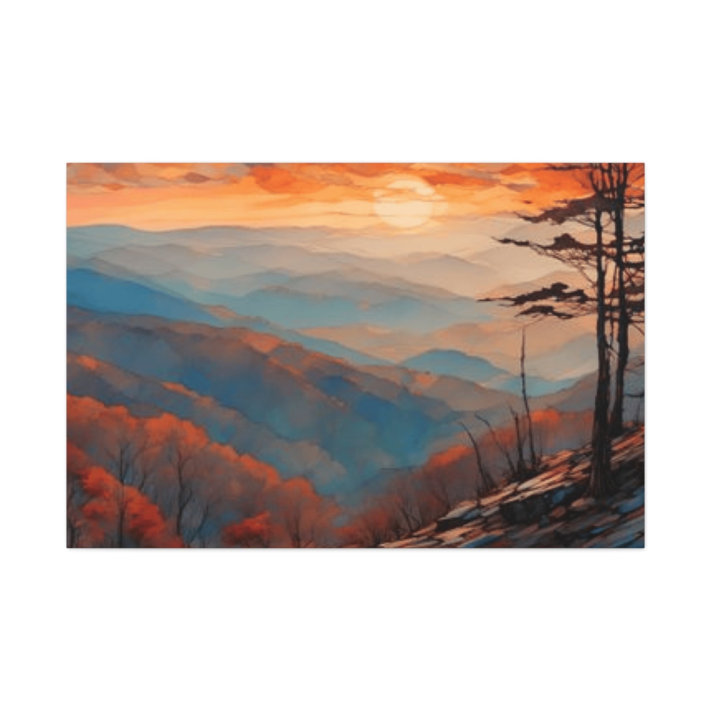 Red Sunset and Blue Ridge Wall Art & Canvas Prints