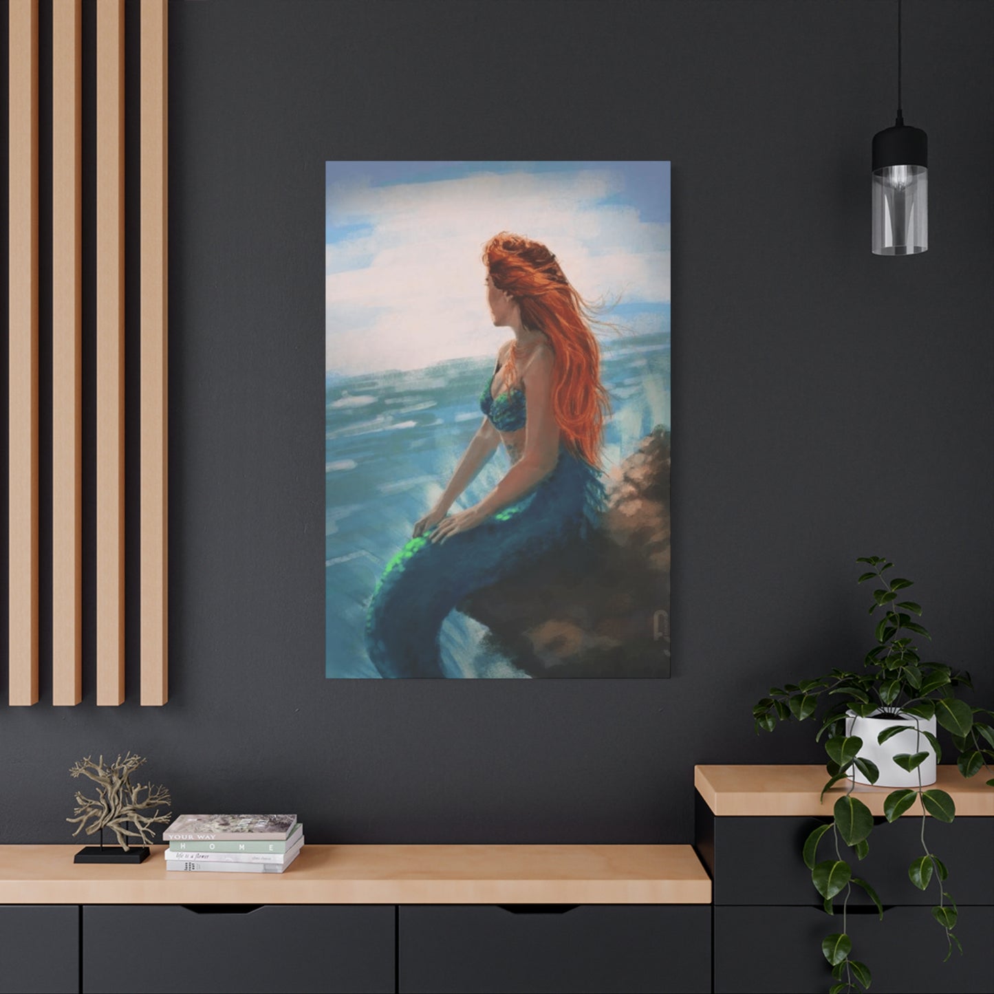 A Mermaid Watching The Ocean Wall Art & Canvas Prints