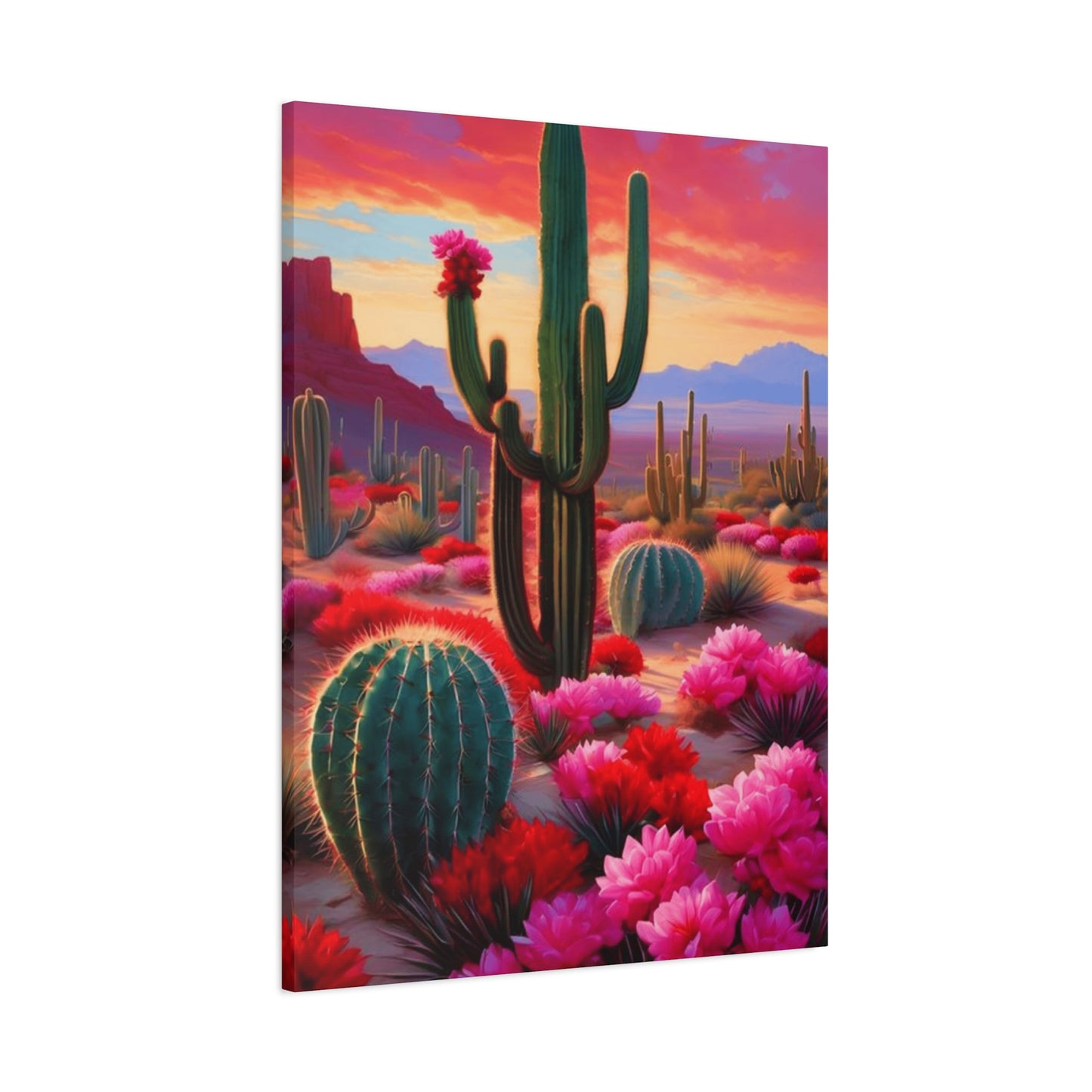 Pink Desert Scenery Painting Wall Art & Canvas Prints