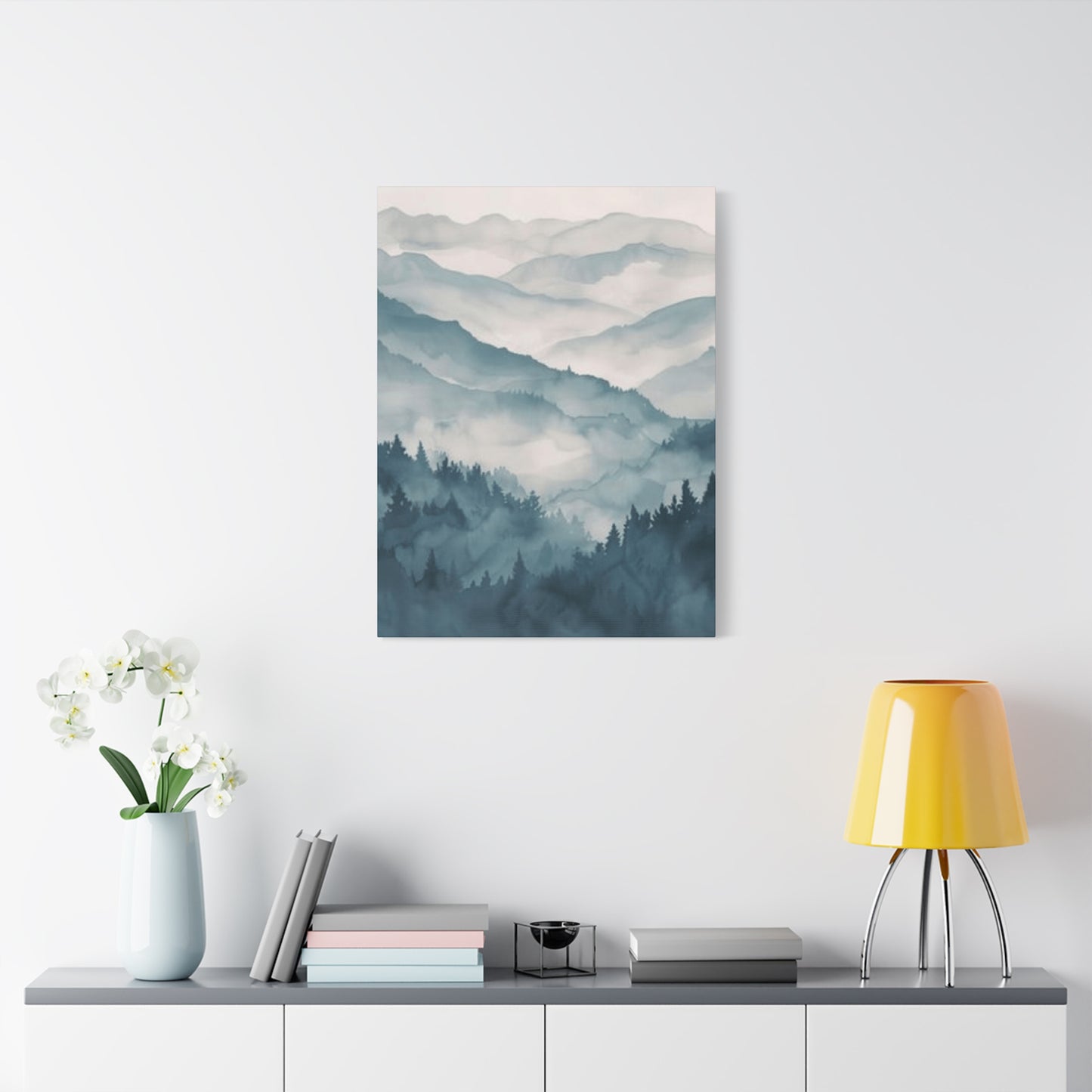 Clouds Over Mountain Ranges Painting Wall Art & Canvas Prints