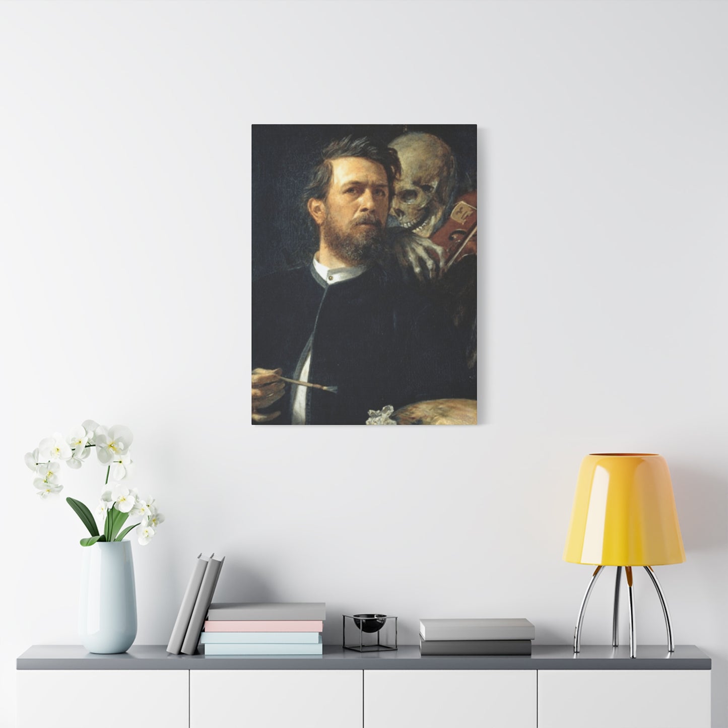 Self Portrait With Death Playing The Fiddle Wall Art & Canvas Prints