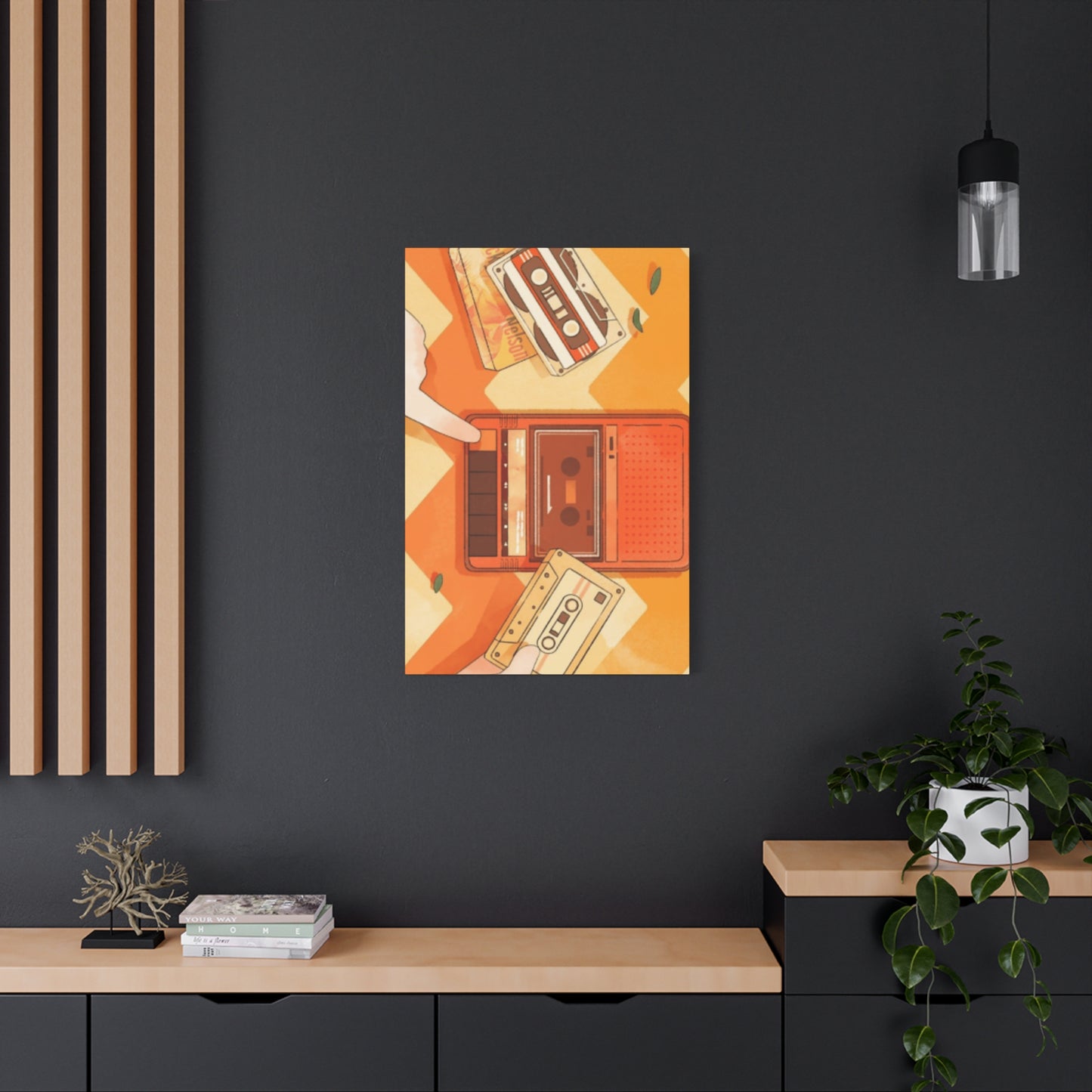 Orange Record Player Wall Art & Canvas Prints