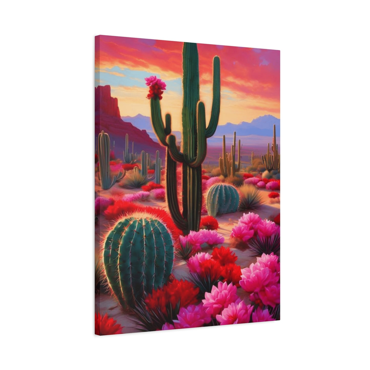 Pink Desert Scenery Painting Wall Art & Canvas Prints