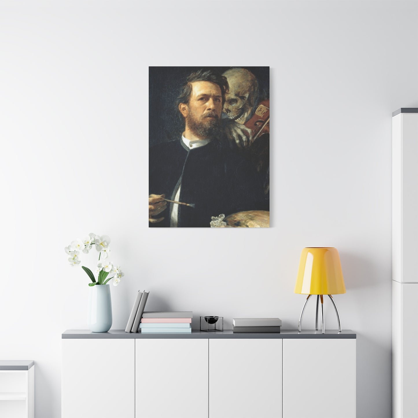 Self Portrait With Death Playing The Fiddle Wall Art & Canvas Prints