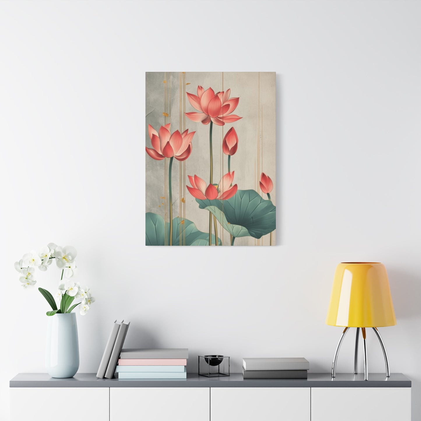 Red Lotus Painting Painting Wall Art & Canvas Prints