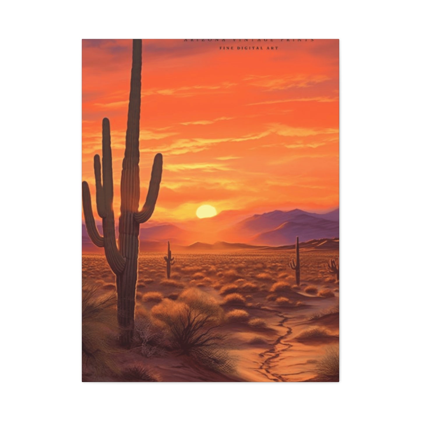 Orange Sunset in Desert Wall Art & Canvas Prints