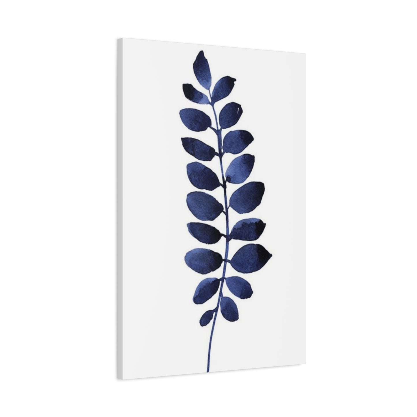 Navy Blue Plant Leaves Wall Art & Canvas Prints