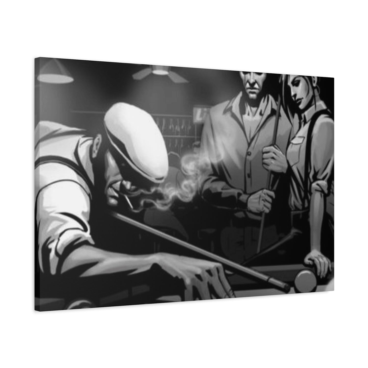 Old Man Playing Pool Wall Art & Canvas Prints