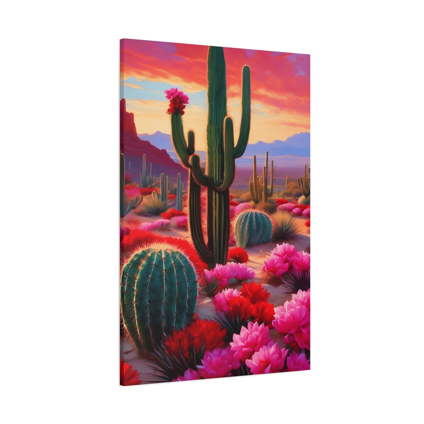 Pink Desert Scenery Painting Wall Art & Canvas Prints