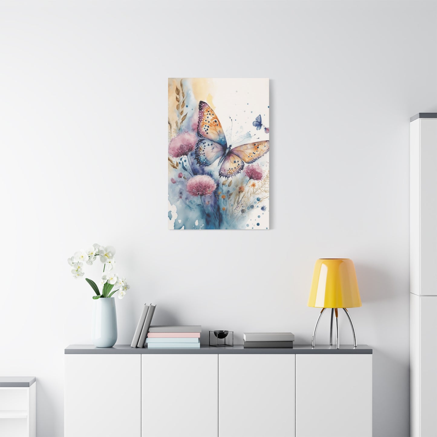 Colorful Butterfly with Dandelions Painting Wall Art & Canvas Prints