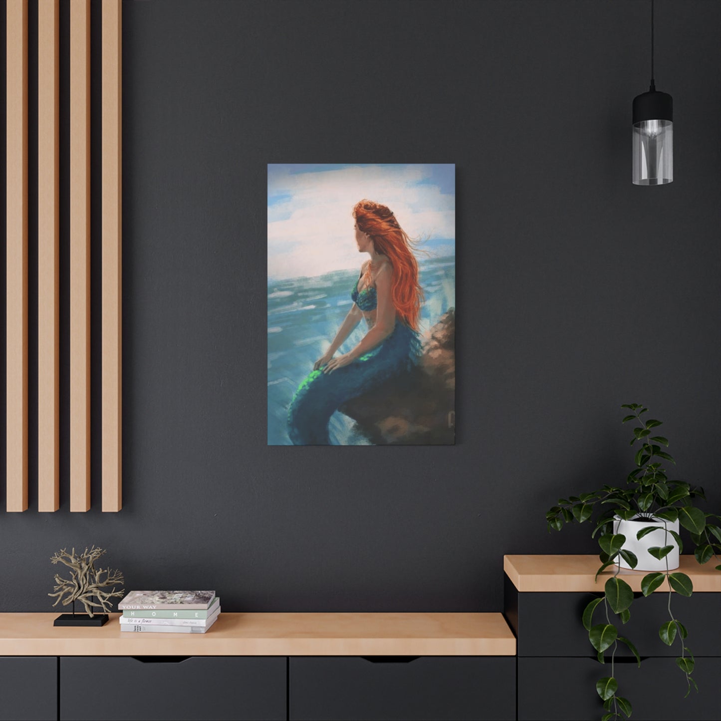 A Mermaid Watching The Ocean Wall Art & Canvas Prints