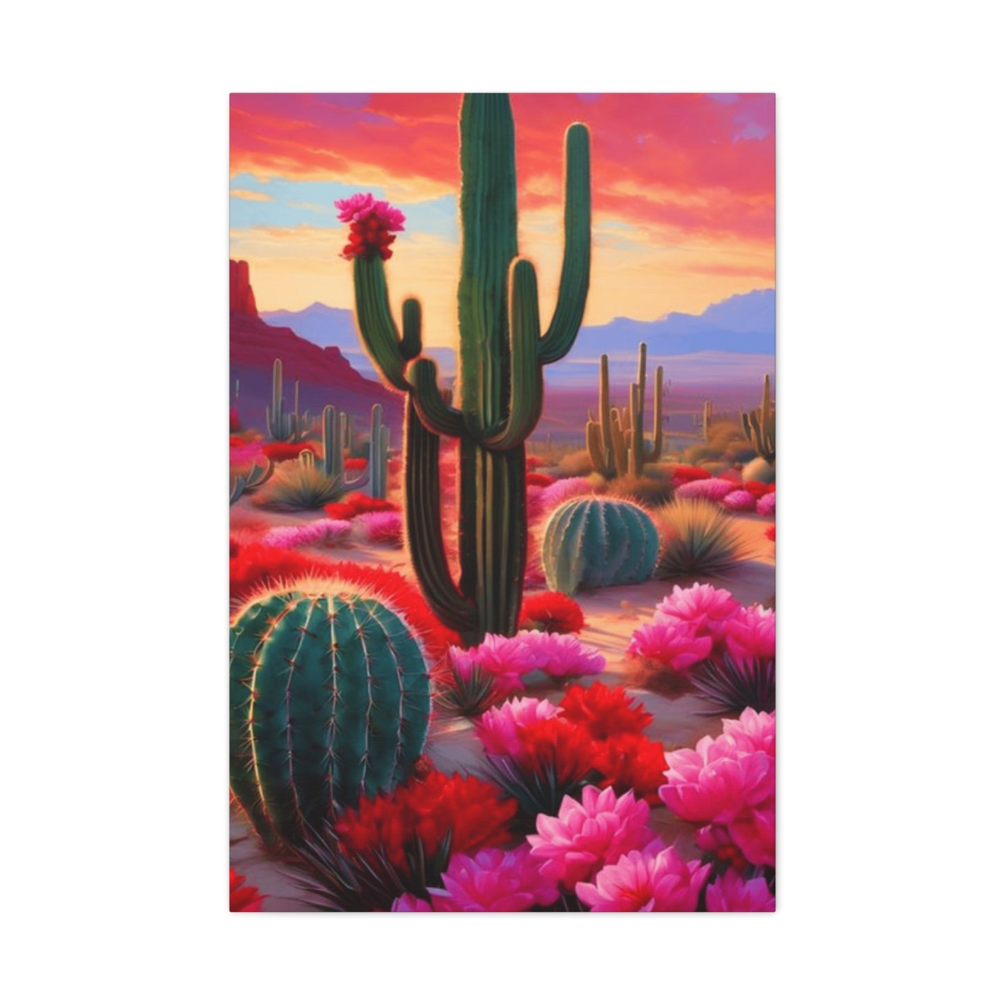 Pink Desert Scenery Painting Wall Art & Canvas Prints