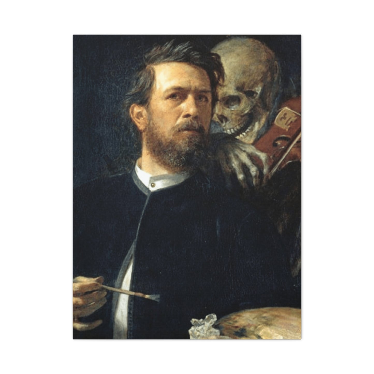 Self Portrait With Death Playing The Fiddle Wall Art & Canvas Prints