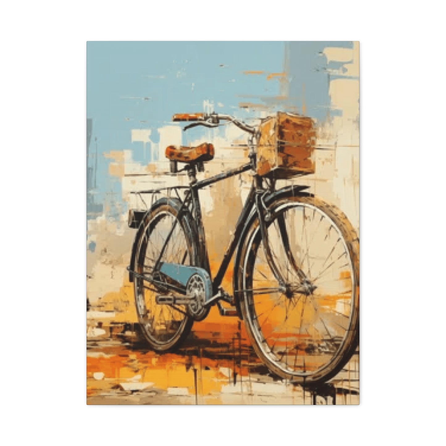 Old Bicycle with Basket Wall Art & Canvas Prints