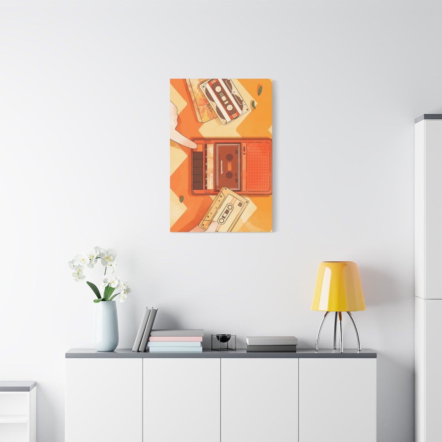 Orange Record Player Wall Art & Canvas Prints