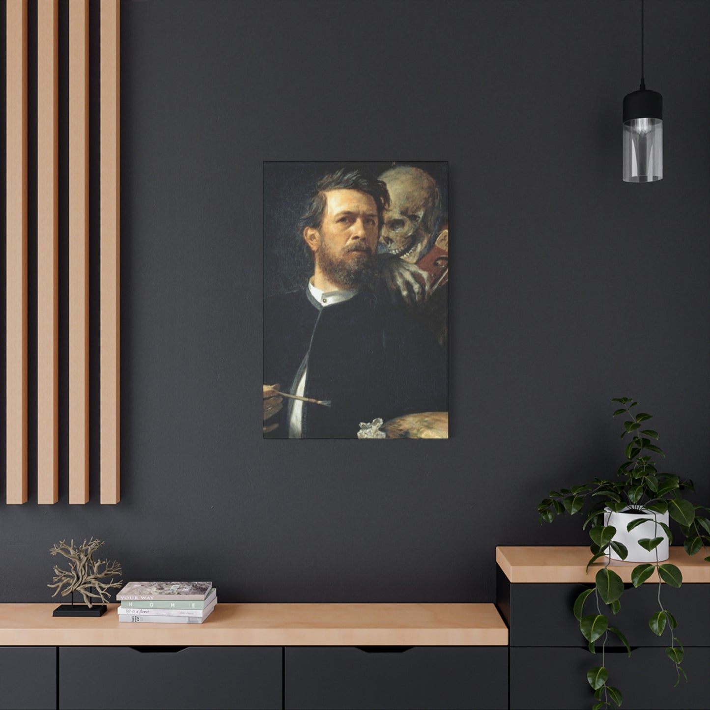 Self Portrait With Death Playing The Fiddle Wall Art & Canvas Prints