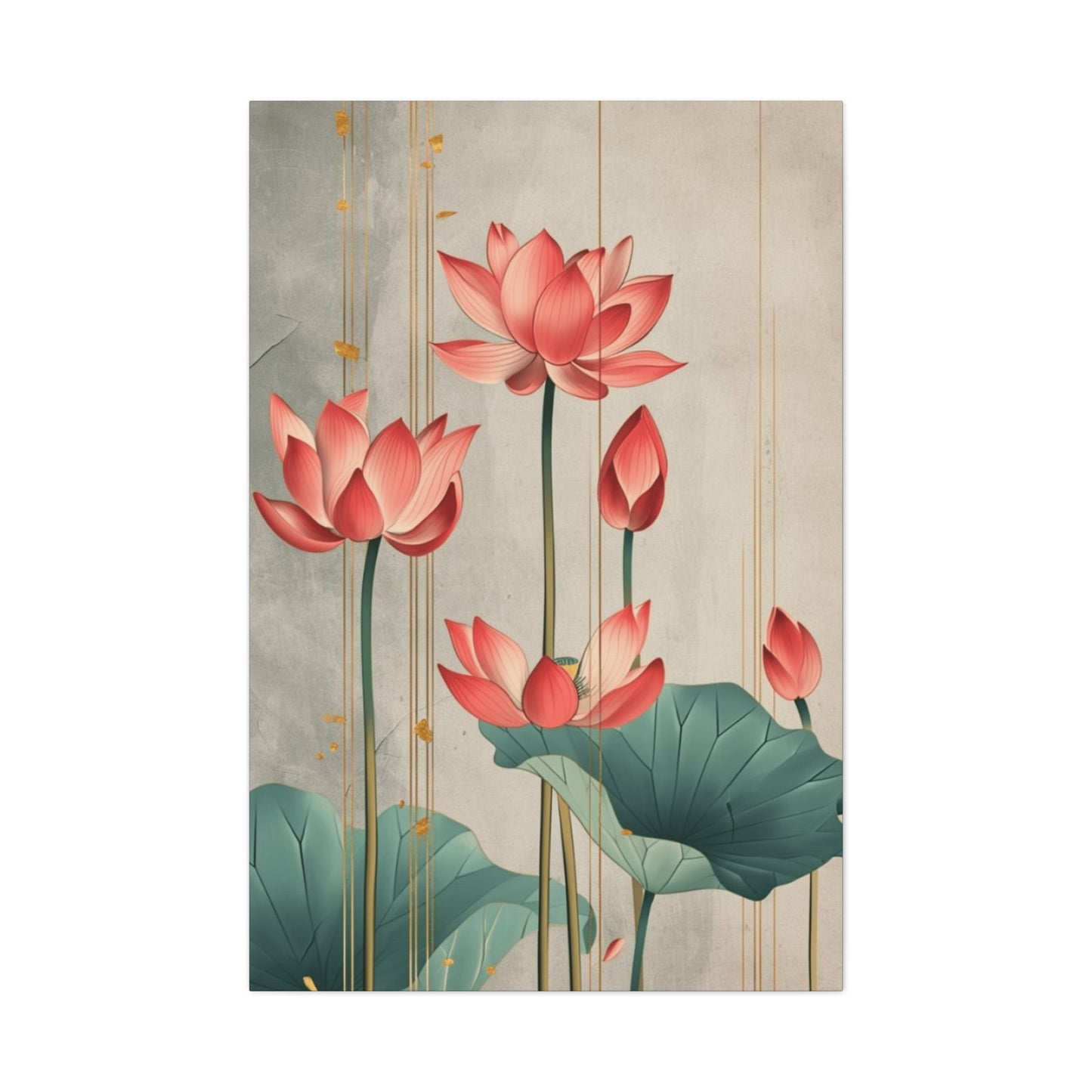 Red Lotus Painting Painting Wall Art & Canvas Prints