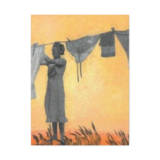 Women Drying Clothes Laundry Wall Art & Canvas Prints