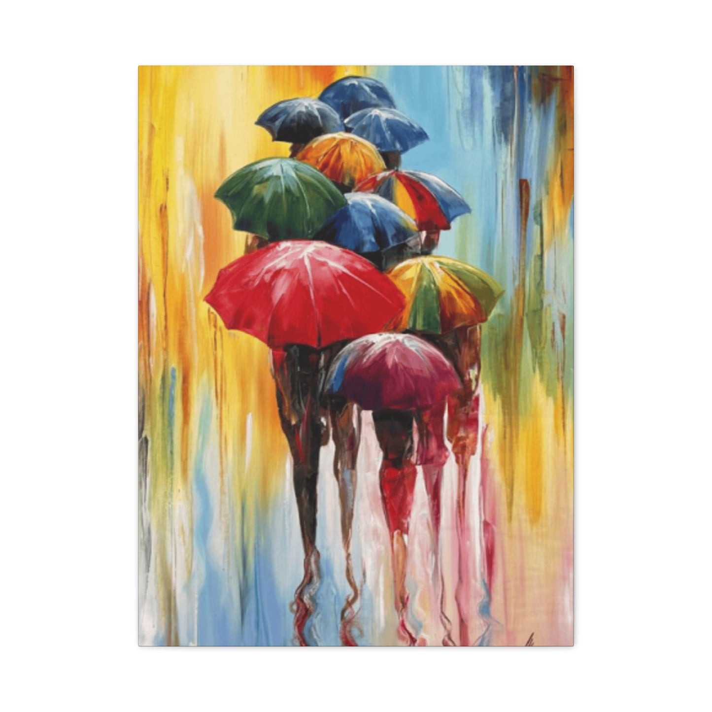 Painting of Children With Umbrella Wall Art & Canvas Prints